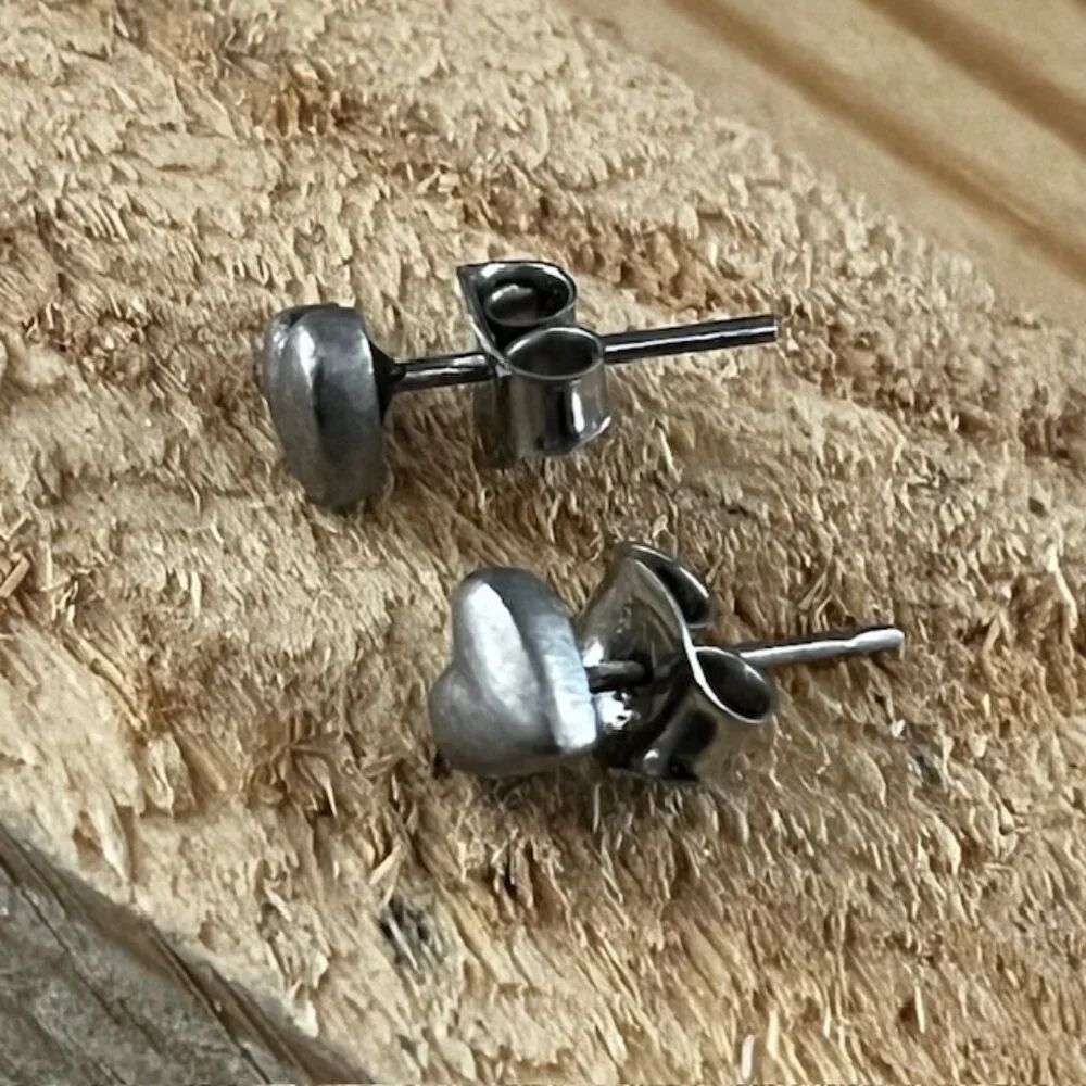 Vintage Pewter Jewlery Set Bear Trinket Box Earrings Necklace Brooch Pin Child
